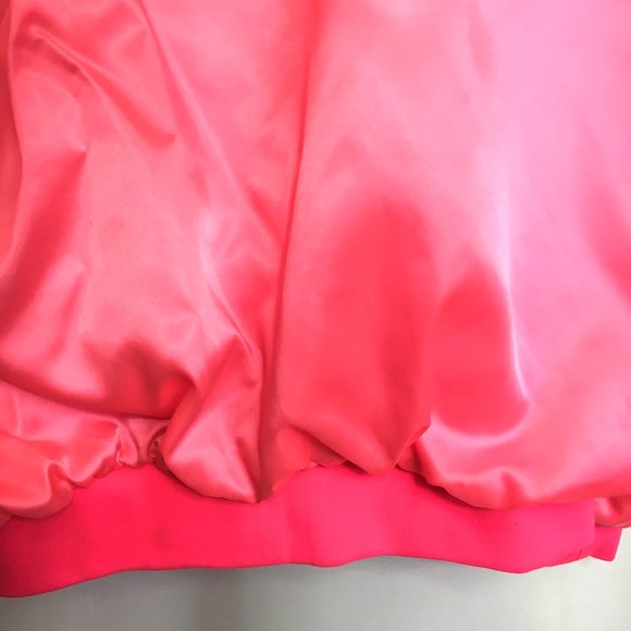 50's Style Pink Satin Bomber Poodle Style Jacket  Mac's Diner Vtg  2XL - Picture 7 of 13